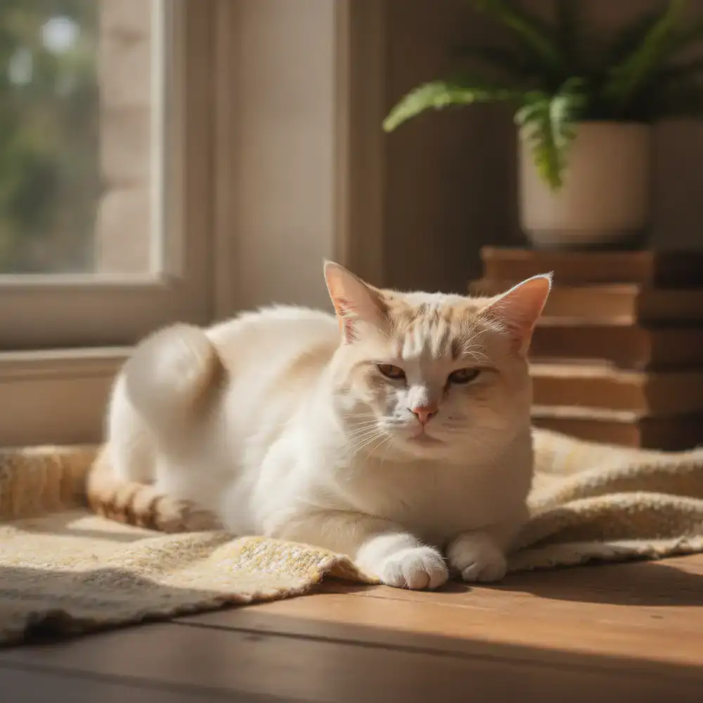 A calm senior cat